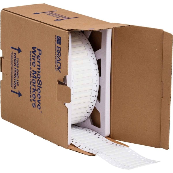 Low Smoke Zero Halogen Double Sided PermaSleeve Heat Shrink Tubing, 0.187in Dia x 2in W, White